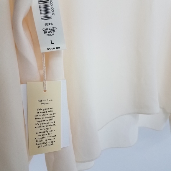 NWT Wilfred Chelles Eggshell Long Sleeve Blouse L - Picture 3 of 9
